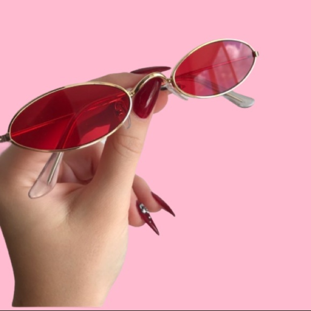 Transparent red glasses